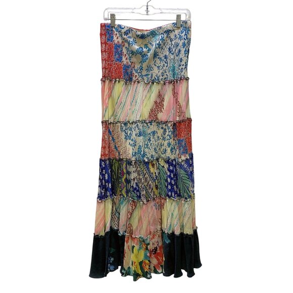 Johnny Was Mixed Prints Tiered Maxi Skirt, Size Medium - Picture 1 of 4